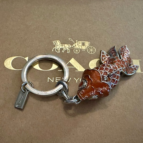 Coach Limited Edition 3D Movable Coral Metal Koi Fish Keychain Fob Bag Charm - Picture 11 of 16
